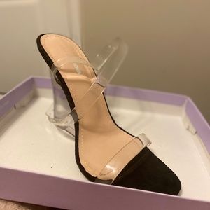 Black/clear heels